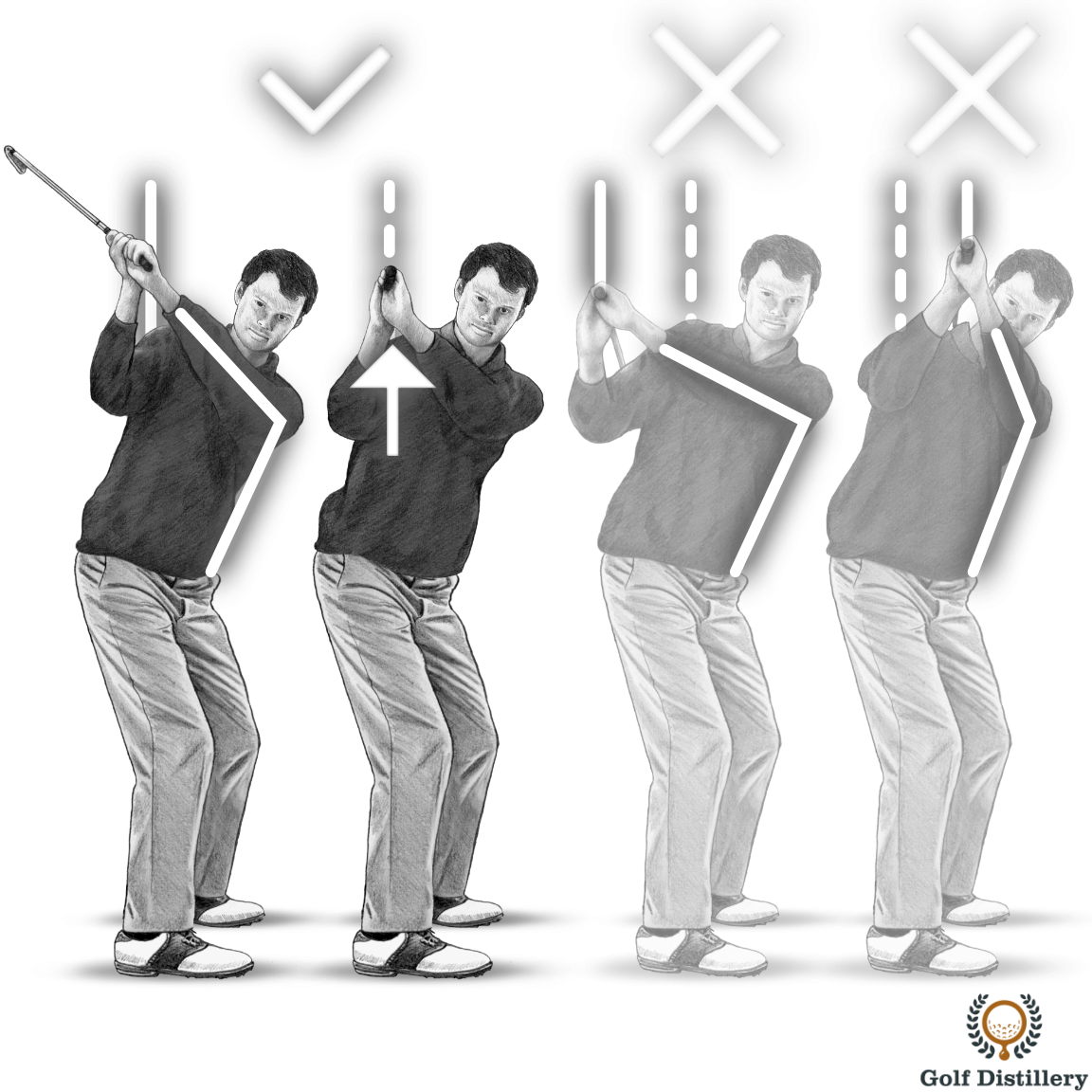 Top of the golf swing drill for the correct position of the club