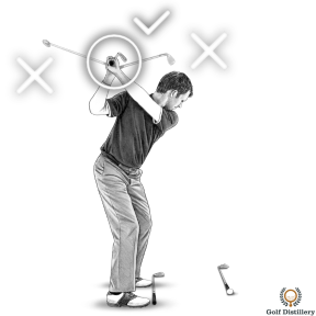 Top of the golf swing drill for the correct direction of the club