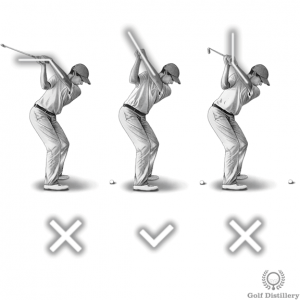 Left wrist should be flat at the top of the swing; Don't cup or bow wrists