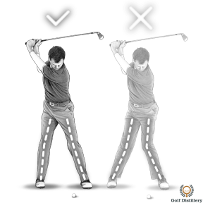 Keep your lower body quiet at the top of the golf swing