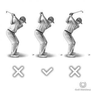 Shaft should point at the target at the top of the swing