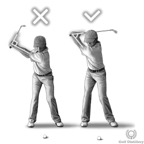 Hinge your wrists fully at the top of your swing