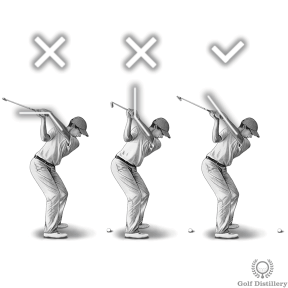 Hinge your wrists; don't cup or bow them at the top of your swing