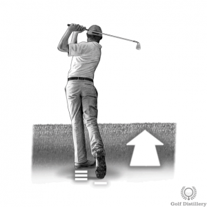 Perform a complete follow through when hitting from an upslope
