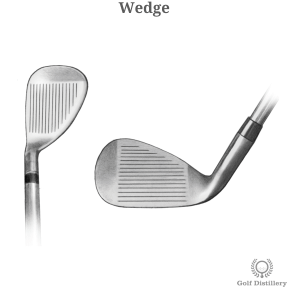Technical drawing of a wedge golf club