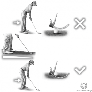 Not adjusting to a feet above the ball lie can lead to a whiff